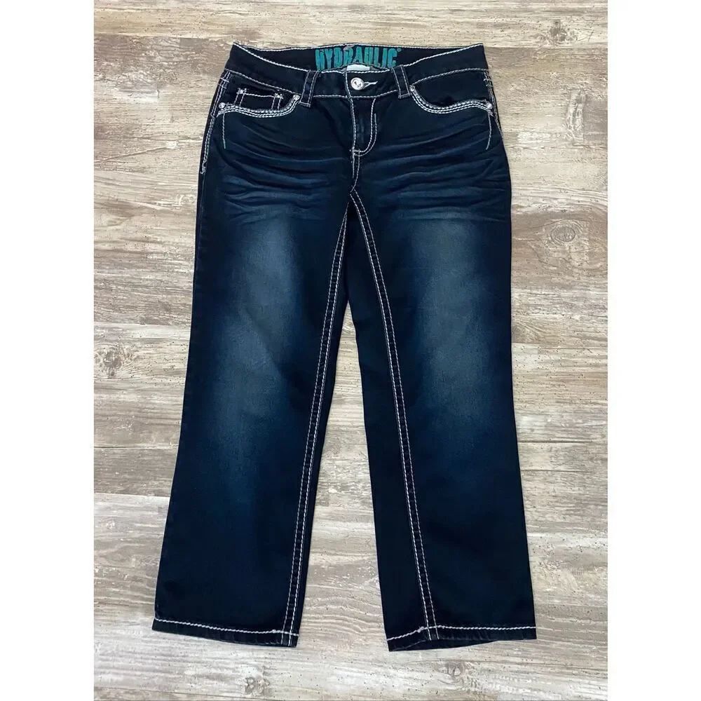 Hydraulic Low Rise Capri Jeans Dark Wash Women’s Junior’s Sz 5/6